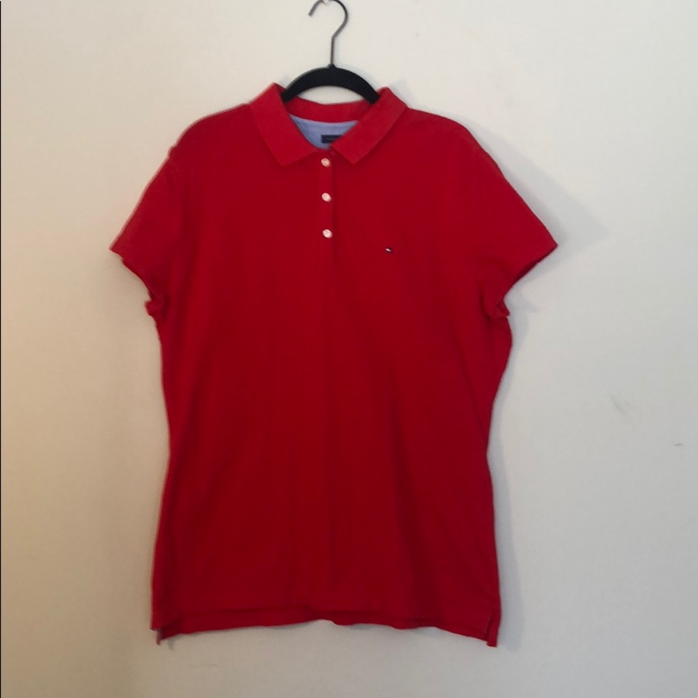 Tommy Hilfiger Red Short Sleeve Polo - Size XL